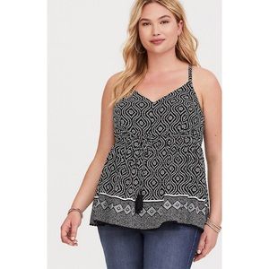 NWT Torrid black white babydoll cami tank sz 0X